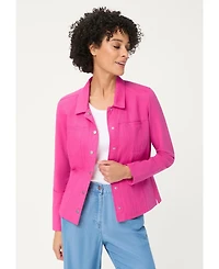 Olsen Women's Linen Mixed Media Jacket