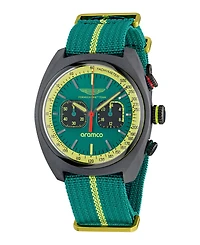 Aston Martin F1 Men's Dwf Chronograph Quartz Green Nylon Nato Watch 43mm