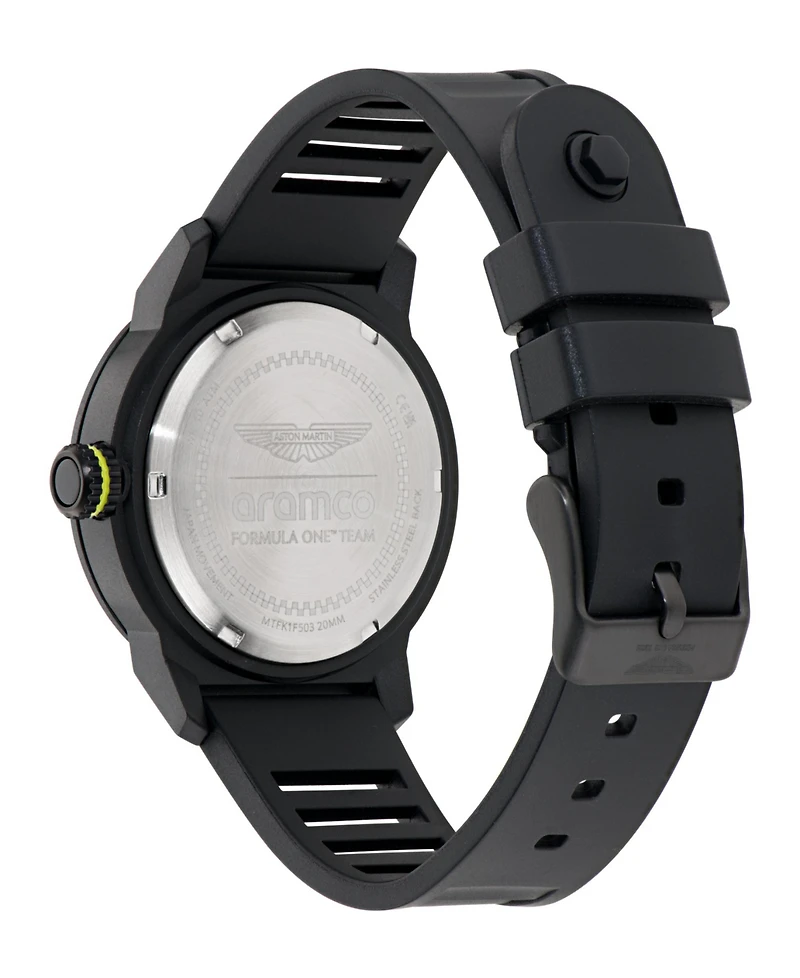 Aston Martin F1 Men's Pdk 3 Hand Quartz Black Silicone Watch 40mm