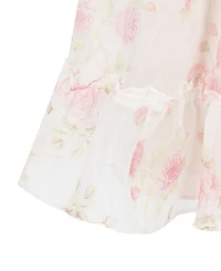 Rare Editions Girls' 7-16 Printed Floral Organza 3-Tier Maxi Dress with Tie Straps