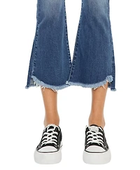 KanCan Women's Aida Mid Rise Cropped Flare Jeans
