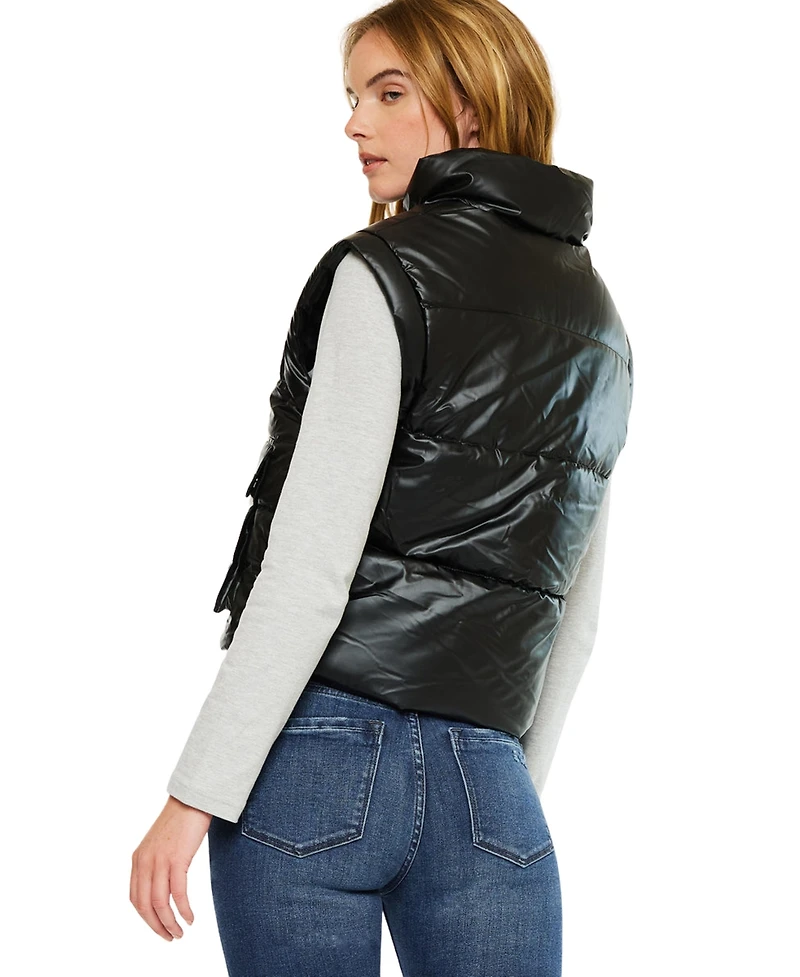 KanCan Women's Obsidian Cropped Puffer Vest