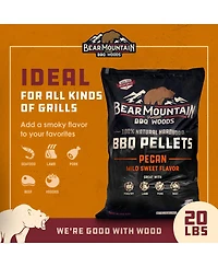 Bear Mountain Bbq Natural Hardwood Pecan Sweet Flavor Pellets, 20lbs (2 Pack)