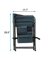 Clihome 1-piece Padded Folding Outdoor Chair with Storage Pockets