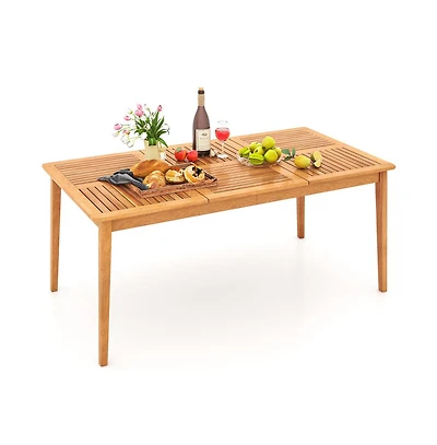 Boyel Living 6-Person Outdoor Acacia Wood Rectangular Bistro Dining Table