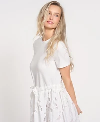 Isaac Mizrahi Women's Drawstring Waist Midi Dress