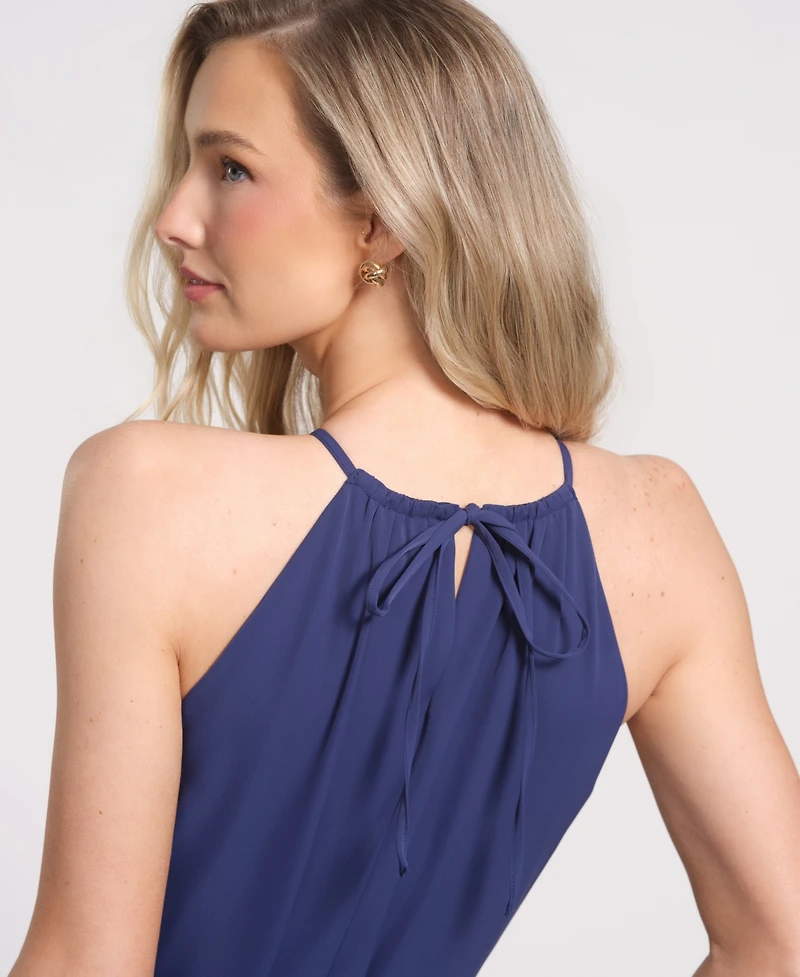 Isaac Mizrahi Women's Sleeveless Halter Neck Maxi Dress