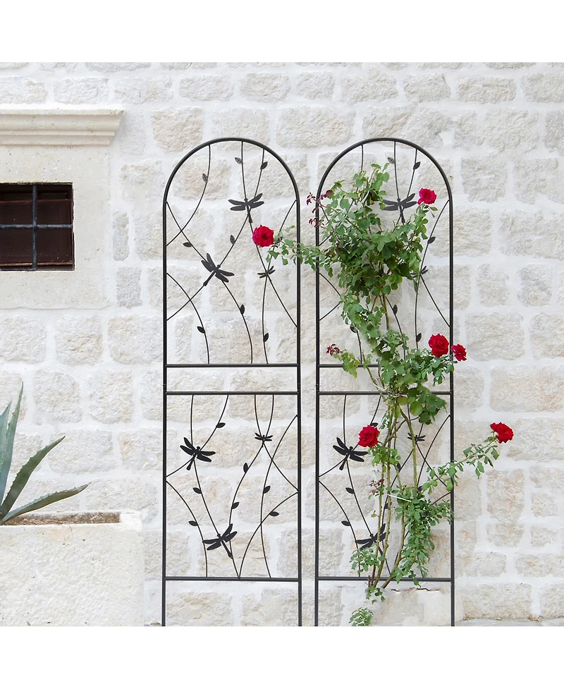 Clihome Metal Garden Trellis 71" x 19.7" Rustproof Trellis for Climbing Plants Outdoor Flower Support