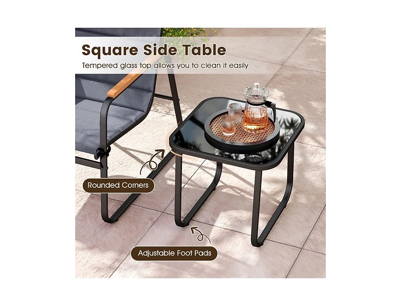 Boyel Living 3 Pieces Patio Bistro Set Outdoor Fabric Conversation Set