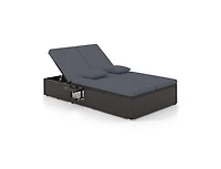 Boyel Living Patio Double Chaise Lounge with Cushions and Folding Side Trays