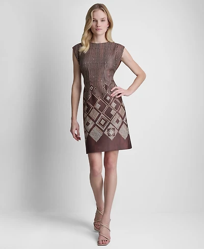 Dkny Women's Crewneck Cap-Sleeve Midi Dress