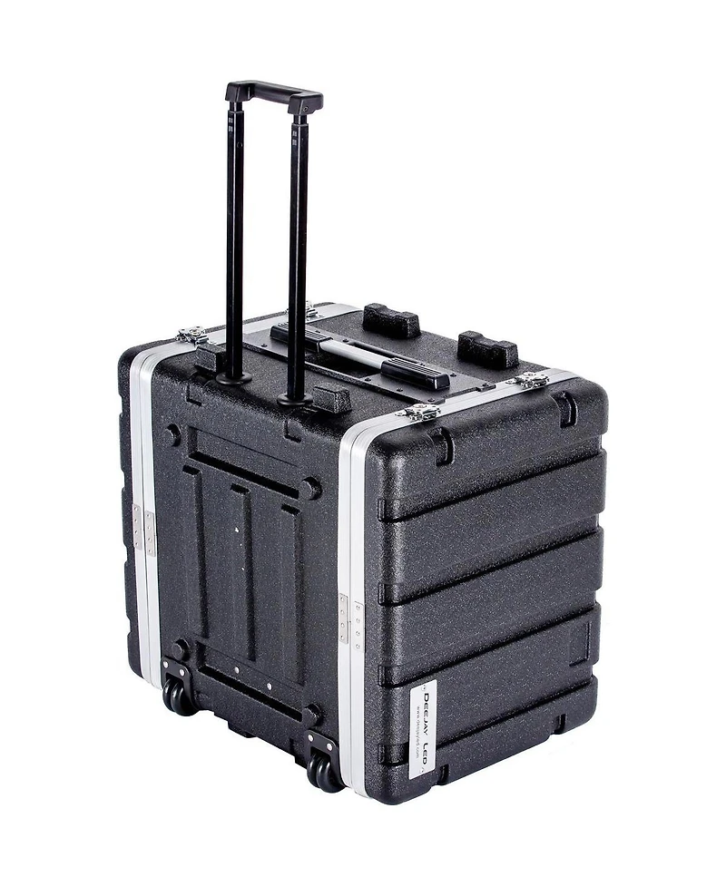 Deejay Led Fly Drive 8U Space Abs Molded Case for 19inch Amplifier, Equalizer and Dj Effects with Pull Out Handle and Wheels