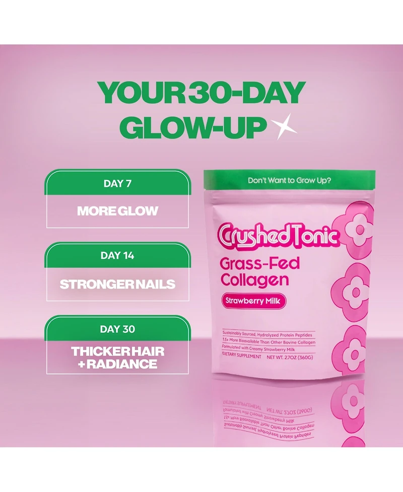 Crushed Tonic Strawberry Milk Collagen Supplement