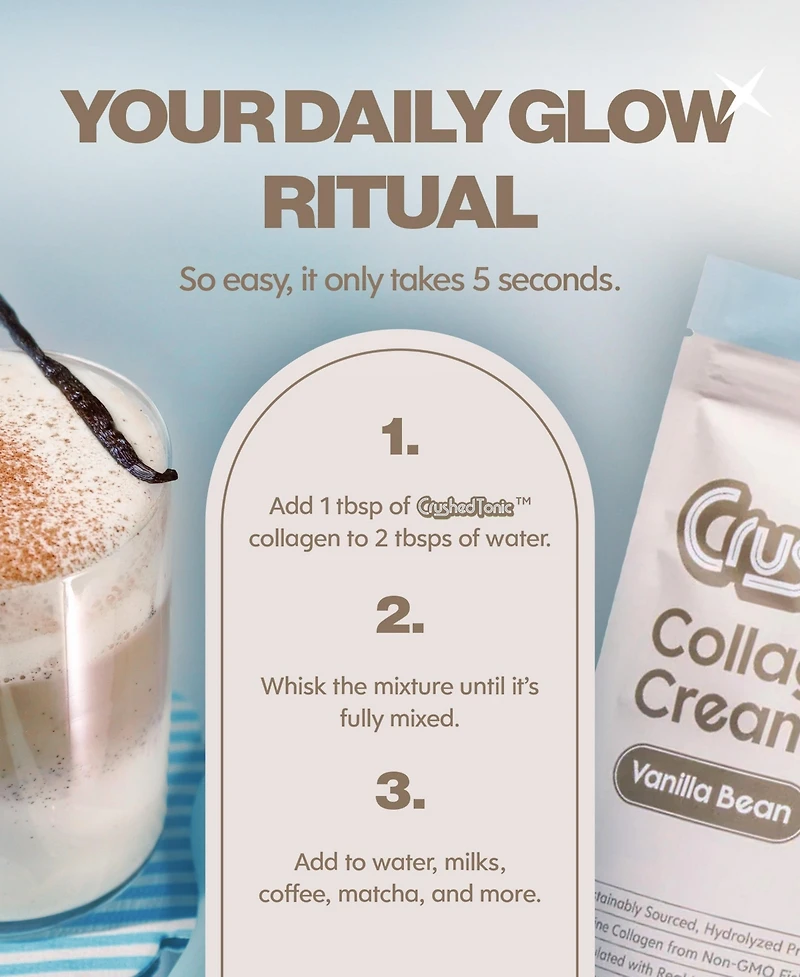 Crushed Tonic Vanilla Bean Collagen Creamer Supplement