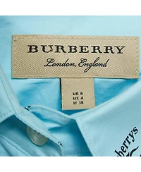 Pre-Owned Burberry Women's Logo Print Cotton Oversized Shirt