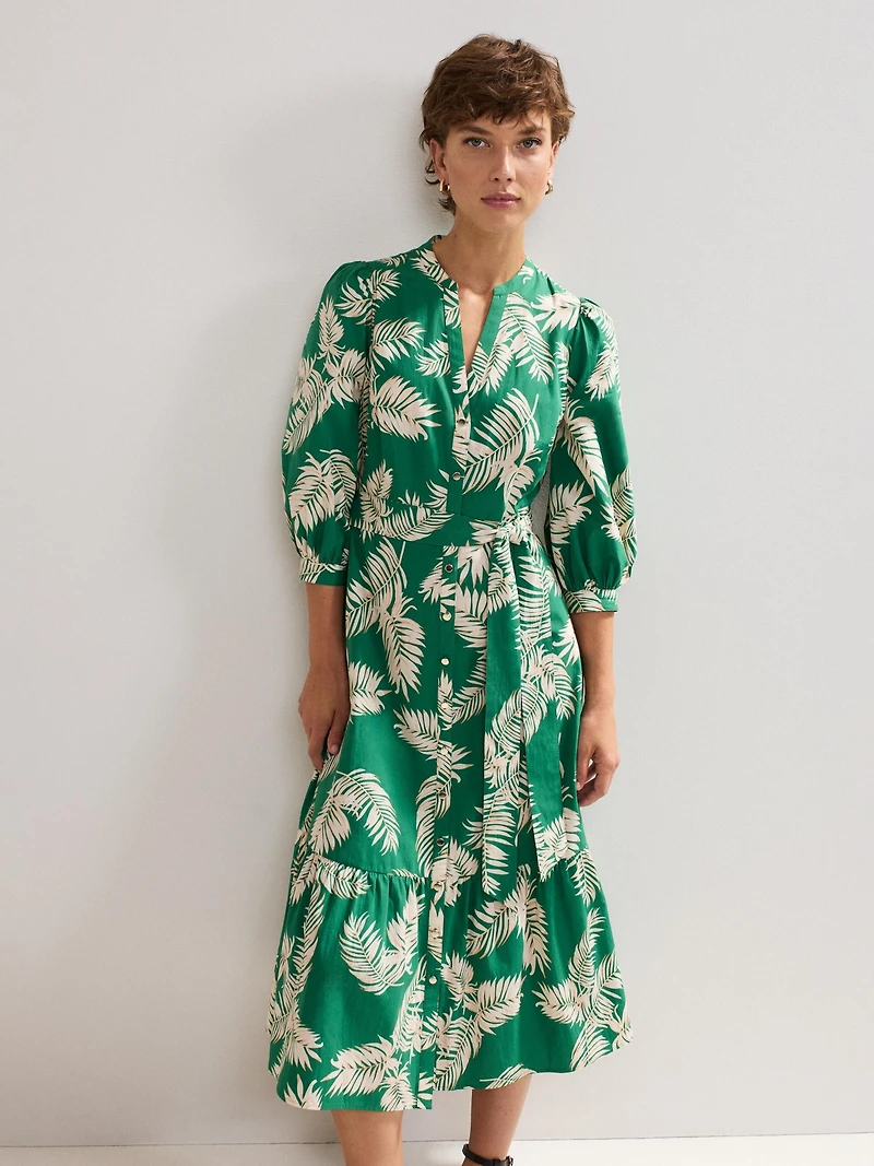 Phase Eight Women's Louisa Mandarin Collar Midi Shirt Dress