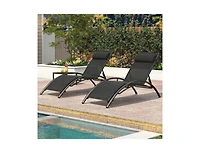 Boyel Living Patio Chaise Lounges Set of 2 Outdoor Recliner with 5-Position Backrest