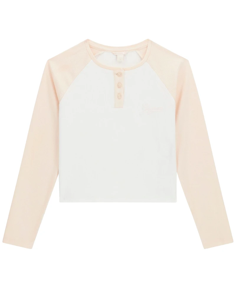 Guess Girls' 7-16 Slim-Fit Raglan Long-Sleeve T-Shirt
