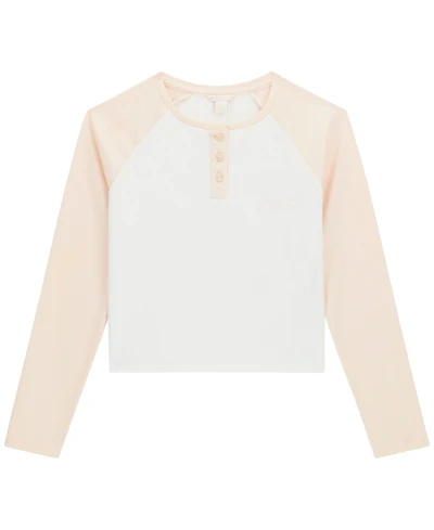 Guess Girls' 7-16 Slim-Fit Raglan Long-Sleeve T-Shirt