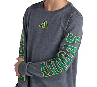 adidas Boys' 8-20 Long-Sleeve Camo Graphic Lineage T-Shirt