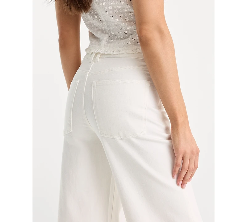Good American Women's High-Rise Ankle Palazzo Wide-Leg Jeans