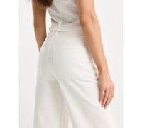 Good American Women's High-Rise Ankle Palazzo Wide-Leg Jeans