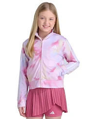 adidas Girls' 8-16 Long-Sleeve Full-Zip 3-Stripe Printed Tricot Jacket