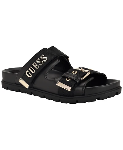 Guess Women's Faxona Branded Slip-On Footbed Sandals