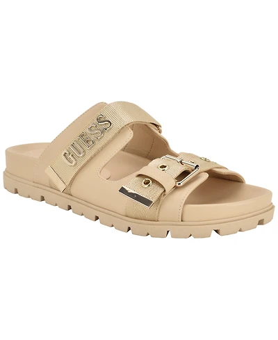Guess Women's Faxona Branded Slip-On Footbed Sandals