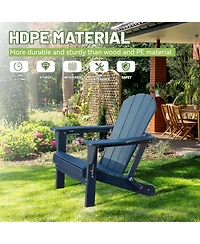 Clihome Folding Outdoor Adirondack Chairs with Cup Holders