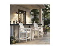 sumyeg All Weather Hdpe Bar Height Adirondack Chair with Armrests and Cup Holder