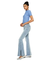 KanCan Women's Selena Mid Rise Double Waistband Flare Jeans