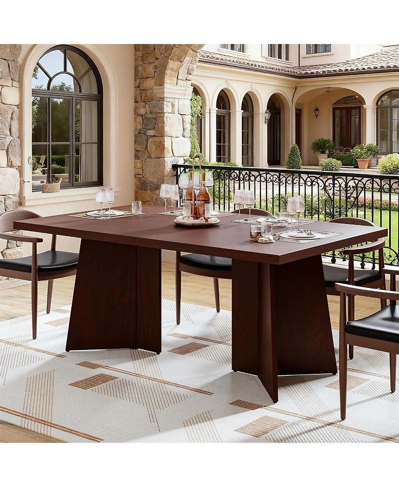gaomon 63" Rectangular Dining Table for 6-8, Thick Tabletop and Heavy Duty Legs, Modern Kitchen