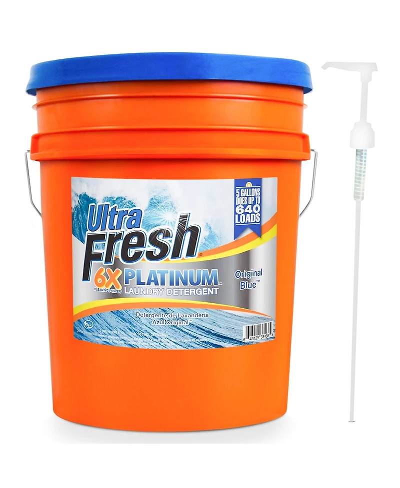 Ultra Fresh 6X Platinum 5 Gal Laundry Detergent, Up to 640 Loads