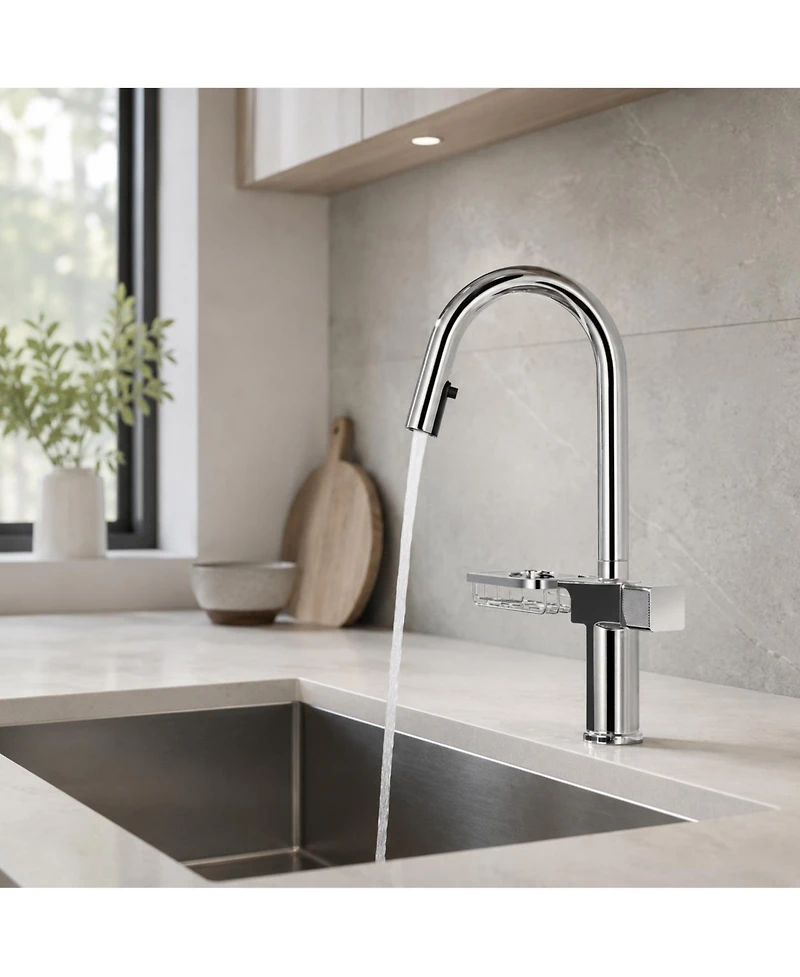 Phying High Arc Pull Down Kitchen Faucet Modern Single Hole Stainless Steel Sink Faucet for Home Kitchen Bathroom