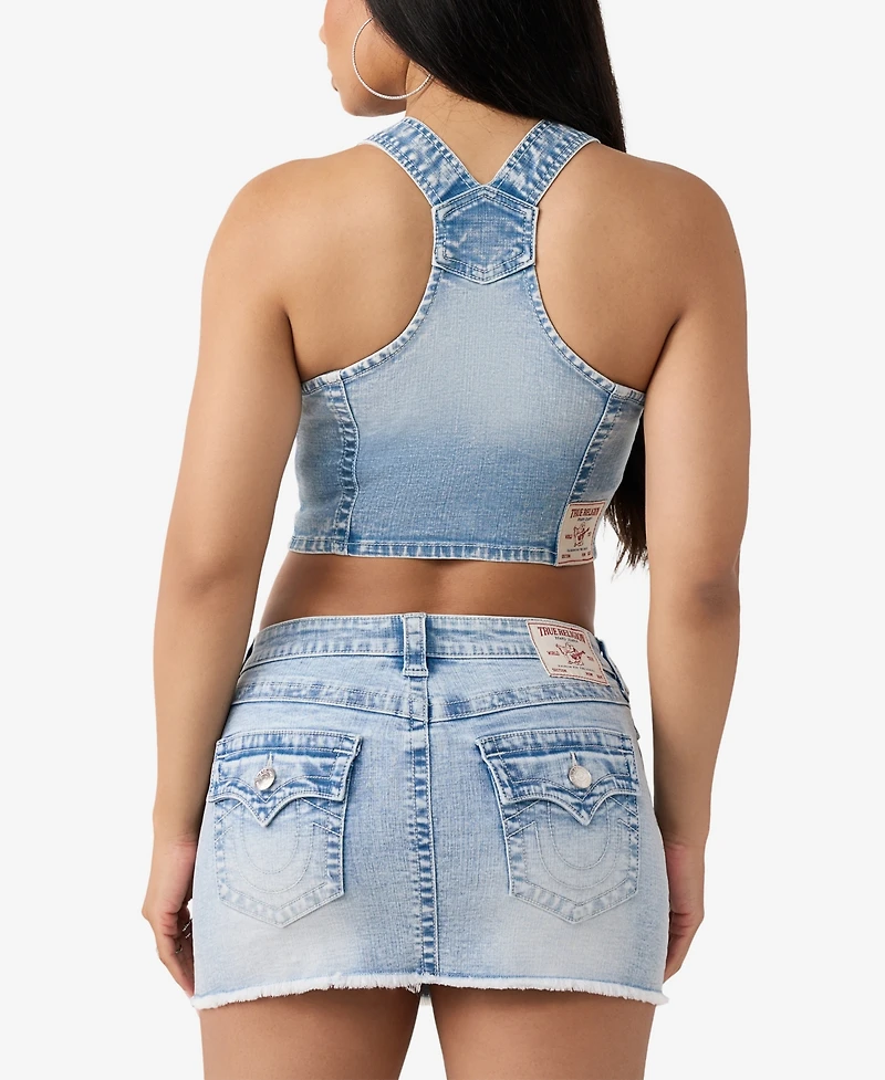 True Religion Women's Overall Denim Top
