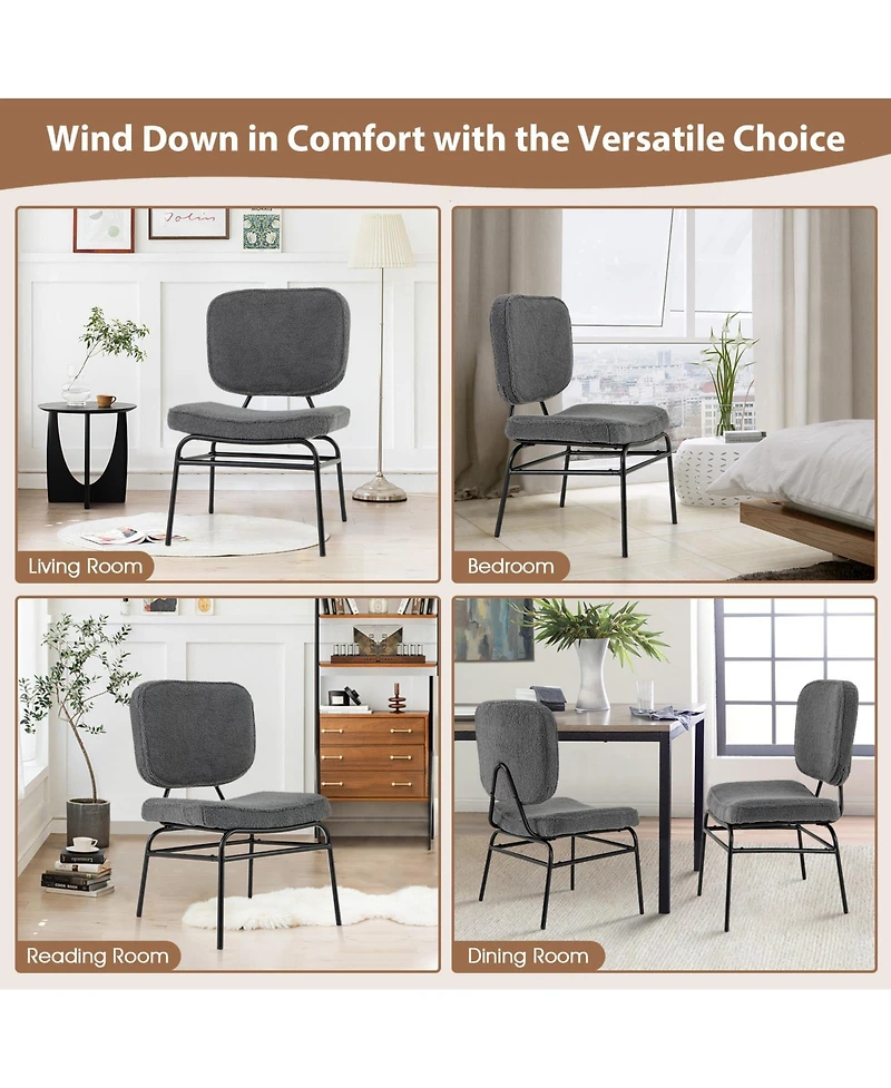 Ecooso Upholstered Accent Chair Sherpa Reading Chair with Sponge Padding