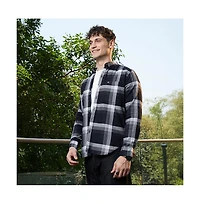 Campus Sutra Men's Onyx Pixelated-Check Relaxed Shirt