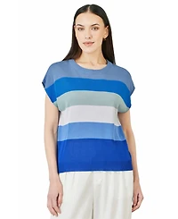 Yumi Women's Block Stripe Relaxed Knitted Top