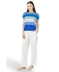 Yumi Women's Block Stripe Relaxed Knitted Top