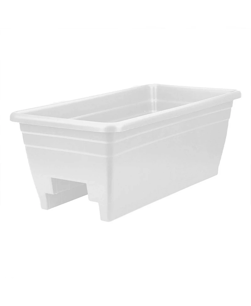 The Hc Companies 24 Inch 4 Pack Deck Rail Box Planter with Drainage Holes