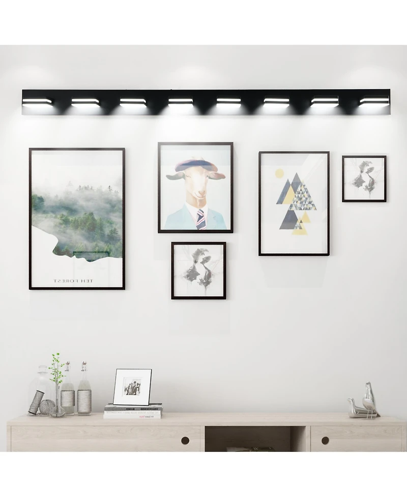 Busdays Modern Black Led Vanity Light 8 Lights Wall Sconce for Bathroom Mirror Sleek Minimalist Design Easy to Install