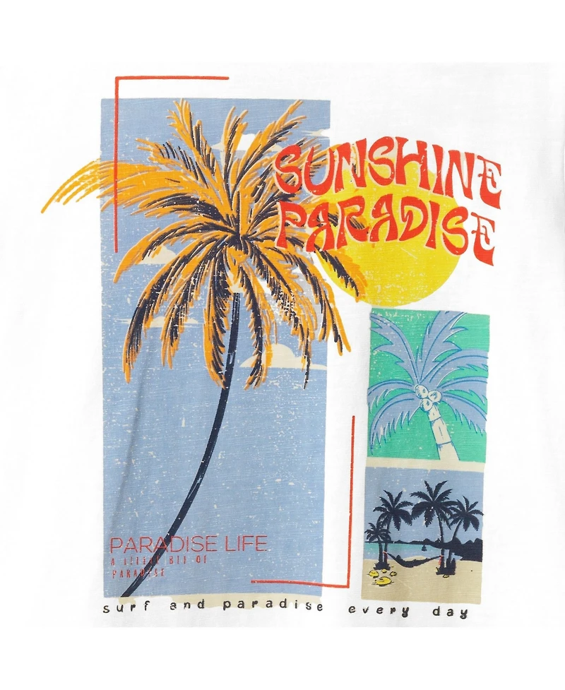 Andy & Evan Big Boys and White Palm Tree Graphic Tee