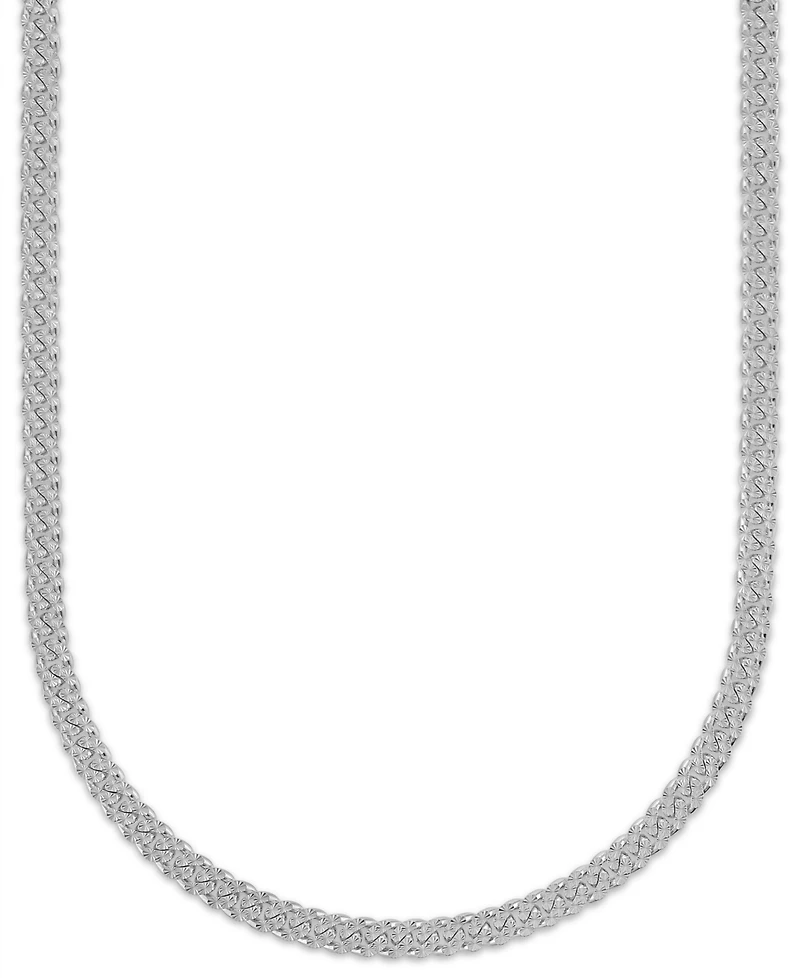 Macy's Men's Starburst Diamond-Cut Cuban Link Chain Necklace in Sterling Silver