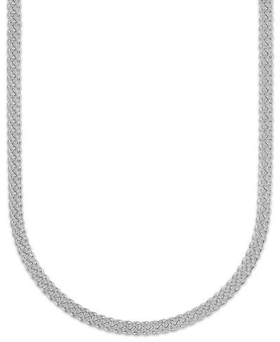 Macy's Men's Starburst Diamond-Cut Cuban Link Chain Necklace in Sterling Silver