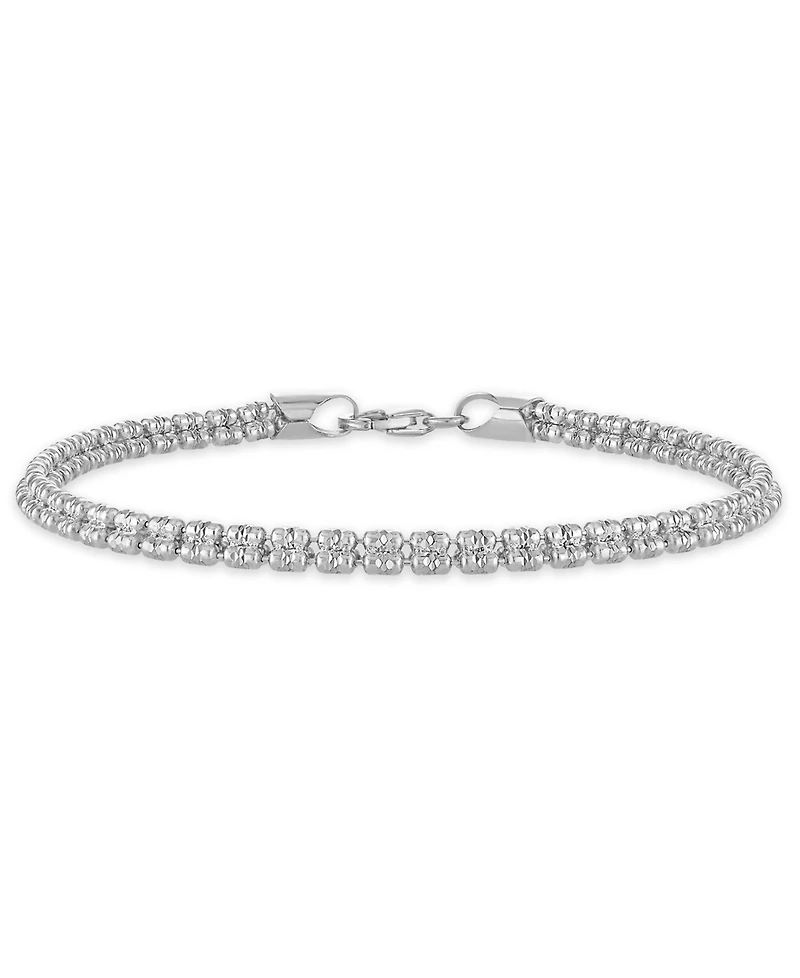 Macy's Men's Diamond-Cut Ice Chain Bracelet in Sterling Silver