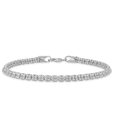 Macy's Men's Diamond-Cut Ice Chain Bracelet in Sterling Silver