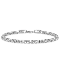 Macy's Men's Diamond-Cut Ice Chain Bracelet in Sterling Silver