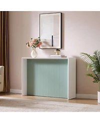 Kings Brand Furniture Wood Rectangular Console Table with Sculpted Ripple-Front Panel, Modern Entryway or Sofa for Living Room Hallway
