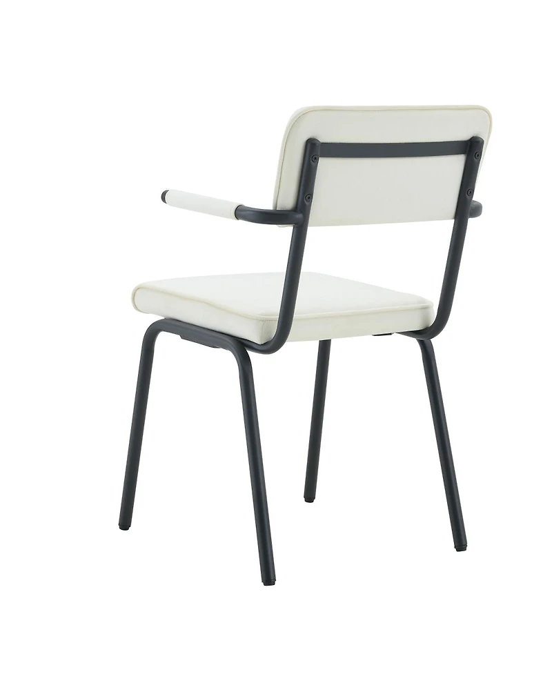 Streamdale Furniture Huggable Velvet Dining Chairs with Metal Legs, Set of 2